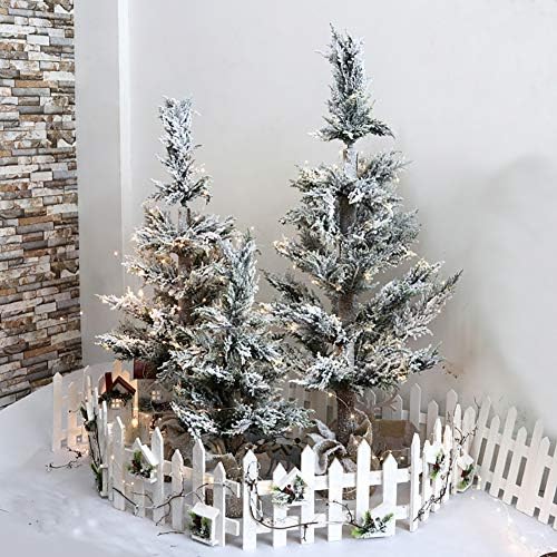 Коледна Борова Елха DULPLAY Premium, украсена с Снежинками, Най-Loops с Орнаменти, Сгъваеми Метални Крака за Декорация на дома и