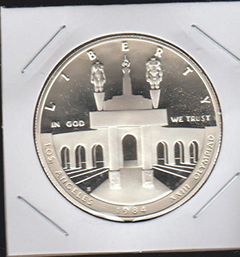 Търговска Олимпийски Колизеум 1984 г. на стойност 1 щатски долар, с отлично доказателство за скъпоценни камъни DCAM Монетен двор