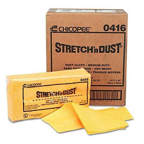 Кърпа за прах средно съдържание Chicopee Stretch'n Dust 0416, жълто-оранжева, 24 x 24 инча (100 броя, 5 опаковки по 20 броя)