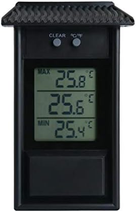 HOUKAI Водоустойчив Дигитален Външен Термометър, Влагомер за Измерване на температурата и влажността на Хладилника (Черен цвят)
