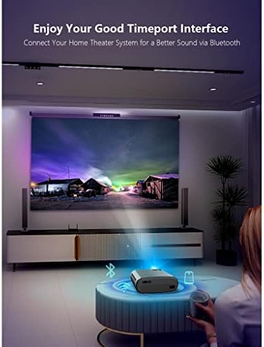 JAHH V50 Преносим проектор 5g Mini Smart Real 1080p Full Movie Proyector 200Led Проектор с голям екран (Цвят: D)