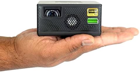 Кратко мини проектор AAXA P400 Native 1080p с 2 часа батерия, вграден мултимедиен плейър входове HDMI / USB / microSD, преносим проектор LCoS LED за гледане на филми в бизнес и домашния ки?
