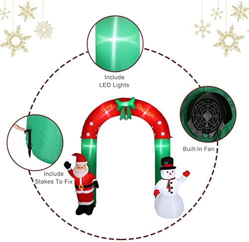 Украса на простора Коледа надуваема 8ft, Дядо & Снежен човек, на Светлината