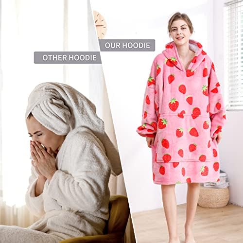 Носимое одеяло Dietersler - това е Голямо пушистое и удобно плюшевое одеяло，Топло hoody Шерпа, Един Размер за всички
