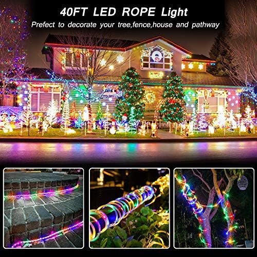 Bebrant Led Въжени лампи С батерии Струнни светлини-40 фута 120 светодиода 8 Режима на Външни Непромокаеми Приказни Светлини с регулируема