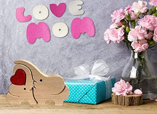 Дървена Статуетка на Слон—Подарък за Деня на Майката, Статуетка Мама и Бебе, Бижута, Подаръци за Дома, Спалня, Всекидневна, Декор за Деня на Майката