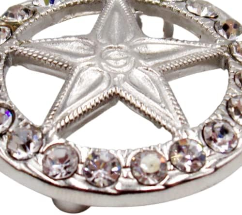 Набор от малки Кръгли Мивки с кристали във формата на Звезда, за мъже или жени, Мивки в стил Уестърн, Сребърен Аксесоар в Старинен