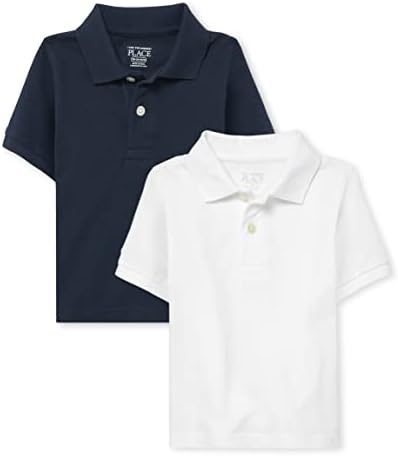 The Children ' s Place Риза поло с къси ръкави в стил Връх за малки момчета И деца, Tidal /Бял, 2, 5 Т, САЩ