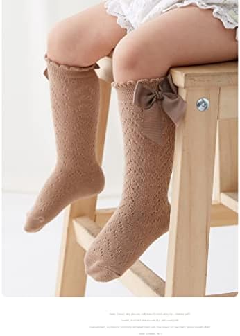 QandSweet/ Чорапи до коляното с Лък за малки момичета' Дълги Чорапи с дишаща Мрежа За Новородени Деца
