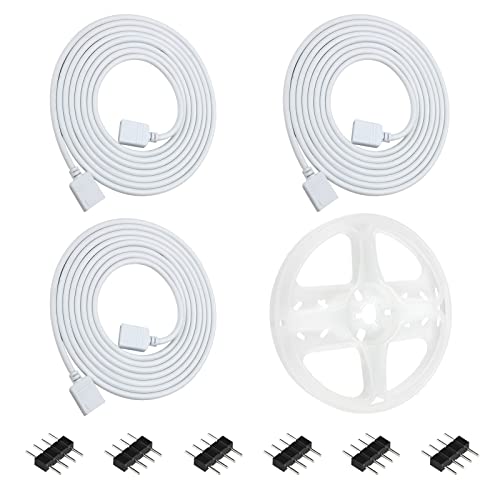 VIPMOON 3 Пакета Удлинительный кабел с дължина 2 м 6,6 фута, За да се свържете щепсела-контакти за led лента RGB 5050 SMD с безплатен