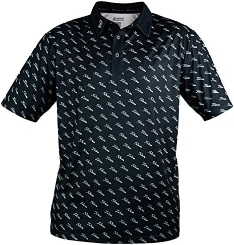 Мъжка риза-топка за голф - Риза за голф с яка и Текстово изображение, като от цици