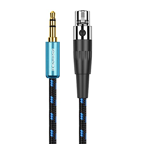 Аудио кабел DREMAKE 3,5 мм 1/8 ' TRS Aux Male-Mini XLR с 3-контактна розетка, Стереокабель за слушалки, Mini XLR с дължина от 1 метра до 1/8 от инча, за професионални звукозаписни студия, из?