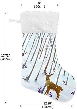 Коледни Чорапи ALAZA Лосове в Снега, Класически Персонализирани Големи Чулочные Украса за семейни тържества, декорация за партита,