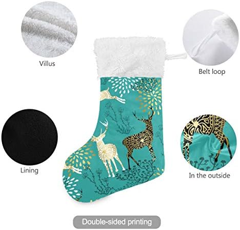 Коледни Чорапи ALAZA, Класически Персонализирани Чорапи Голям размер, с участието на Коледните Лосове, Украса за Семейни Тържества,