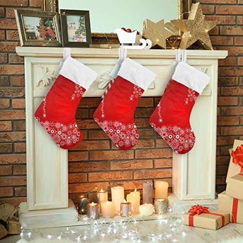 Коледни Чорапи ALAZA, Червени Коледни Класически Персонализирани Големи Чорапи, Бижута за Семейни Тържества, декорация за Партита,