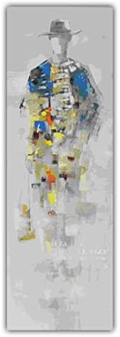 YFQHDD Ръчно рисувани с маслени бои от Златно Фолио Герои Абстрактно Платно Безрамный Начало Декор (Цвят: D, Размер: 70x210 см, без рамка)