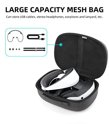 MayHei Преносим Твърд Калъф за носене, Подходящ за PlayStation VR2, Чанта за съхранение Слот за Слушалки, Дръжката за аксесоари PS VR2, Черен