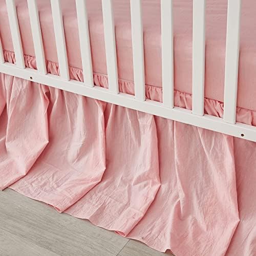 Комплекти спално бельо за детска креватчета Brandream Farmhouse за момичета | Комплект от 3 теми в стил Бохо-Шик, Розово/Античен