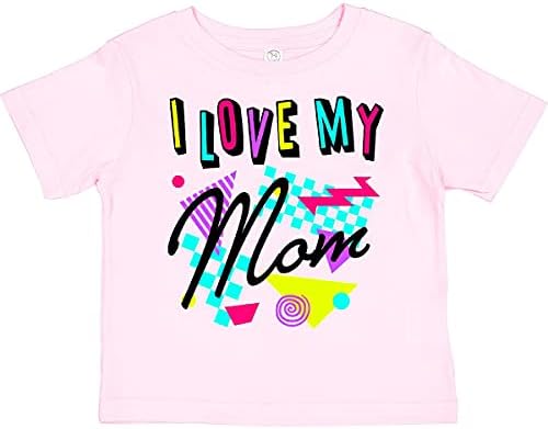inktastic I Love My Mom - Тениска за деца в стил ретро от 80-те години