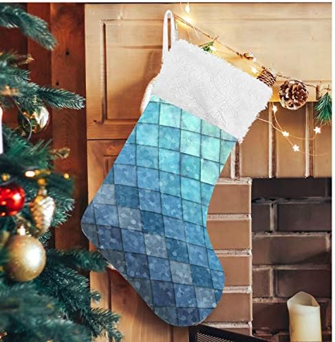 Коледни Чорапи ALAZA в Чешуе Русалка, Класически Персонализирани Големи Чулочные Украса за Семейни Тържества, декорация за Партита,