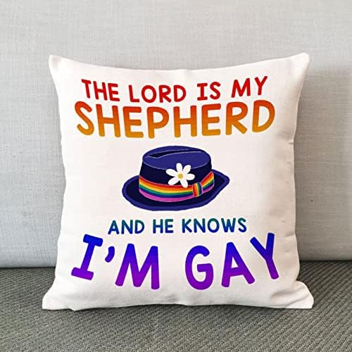 Калъфка за лесбийки и гей мъже, Гордостта на Напредък, Дъгова Калъфка за възглавница, Господ е Мой Пастир, и Той знае, че съм гей,