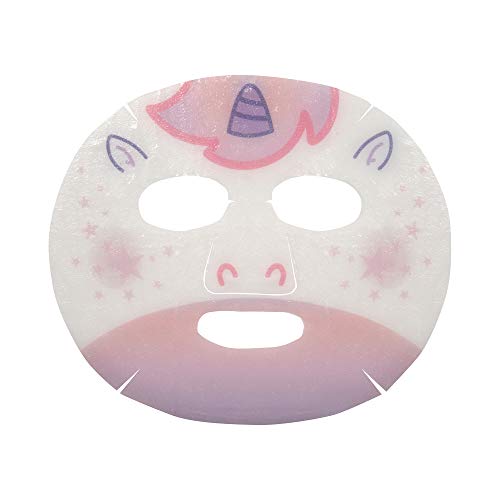 Магазин кремове | Корейски Грижа за кожата Сияй, Кожа! Маска-лист за лице Animal Unicorn, 3 Опаковки - С Проблясващи Розови Перли