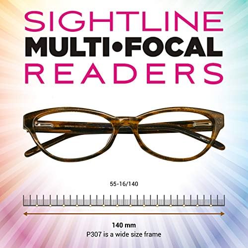 Sightline P 307 XL Прогресивно Многофокусные Очила За четене Ултра Премиум Качество В Ацетатна Рамки Лещи с AR Покритие Сив 2,50