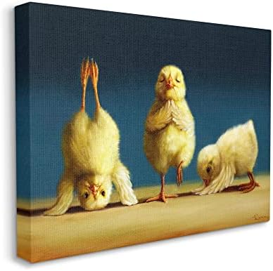 Цыпочки за йога Stupell Industries, Забавни Пози За разтягане, Картина с изображение на селскостопански животни, Дизайн Лусия Хефернан,