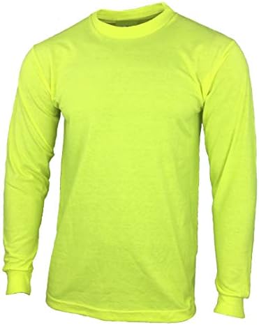 Комплект мъжки ризи за строителни работи с висока видимост и дълъг ръкав (Защитен Жълто, средно)