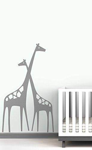 Стикер за стена LittleLion Studio Baby Zoo Мама и Малко Жираф, Тъмно-Жълт