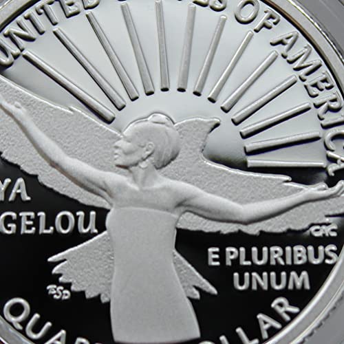 Лимитированная серия American Women 2022 S: Сребърна монета от четвърт монети Мая Angelou (в капсули) със сертификат за автентичност 25 цента, потвърждаващ на продавача.