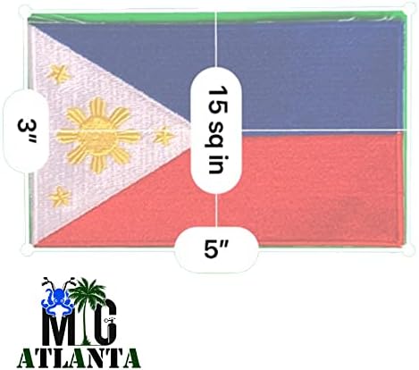 Флаг на Филипините, на Бродирани Желязо Нашивка с флага, Пришитая Към Националната эмблеме (Голям (3 x 5)
