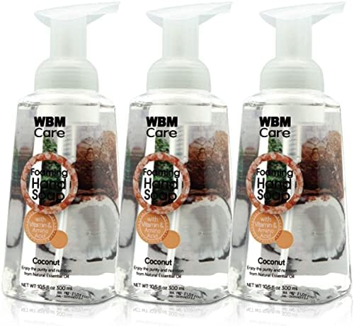 Пенящееся сапун WBM Care, богато на кокос и гималайской розова сол, поддържа кожата гладка, За измиване на ръцете, 300 мл във всяка