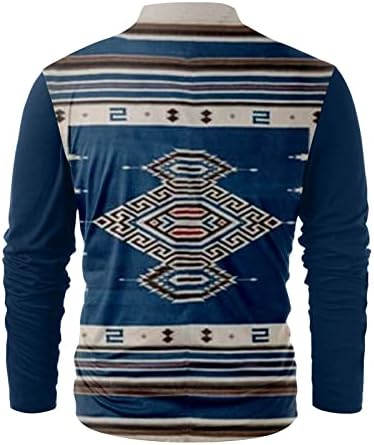 FIRERO/Мъжки Блузи в стил Уестърн Ацтеките, Ретро-Тактически Блузи, Пуловер Дантела с Дълги ръкави, Свободни Тениски с Етнически