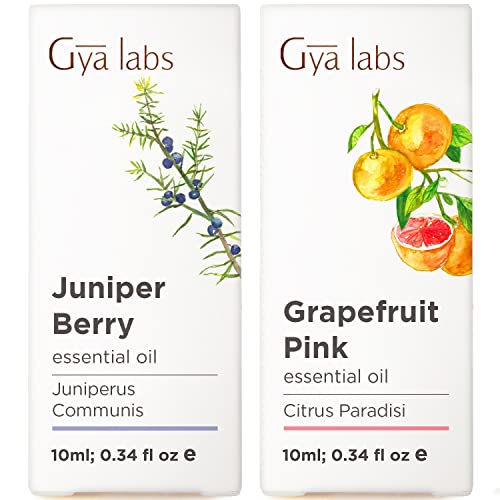 Етерично масло от плодове на хвойна и масло от грейпфрут - Комплект за повдигане на настроението Gya Labs за облекчаване на стреса
