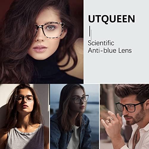 UTQUEEN Blue-Светозащитные очила за жени /мъже - Очила за четене на компютър/ игри/ телевизор / телефон, 4 опаковки, Срещу умората
