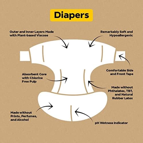 DYPER Вискоза от Бамбук Детски памперси за новородено | Естествени съставки | Алтернатива плат / ден и нощ|, Изработени от материали на растителна основа * | Хипоалергич