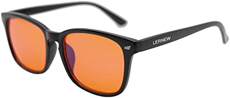 LERNEW 99,9% Кехлибар и Сини Светозащитные очила с UV филтър за потребители и геймъри, облекчаване на напрежението на очите и мигрена