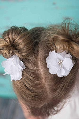Шифоновые Фиби за коса в едно цвете с Кристали и Перли за малки момичета, YYCRAFT, 10 бр., Вечерни Сватбени Аксесоари за коса-2