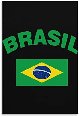 Флаг на Бразилия Печатна Картина на Стенно Изкуство, Съвременно Произведение, Вертикална Подвесная Картина за Декорация на Дома