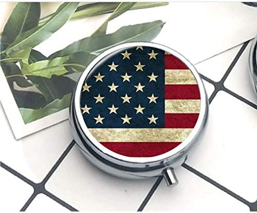 САЩ Флаг Америка Обичай Притежателя на Кутии за хапчета Калъф от Неръждаема Стомана Джоба или в Чантата си