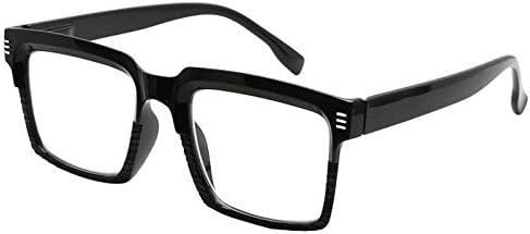 Дизайнерски очила за четене Eyekepper за жени - Мода Ридеры голям размер - Черно,+1,00