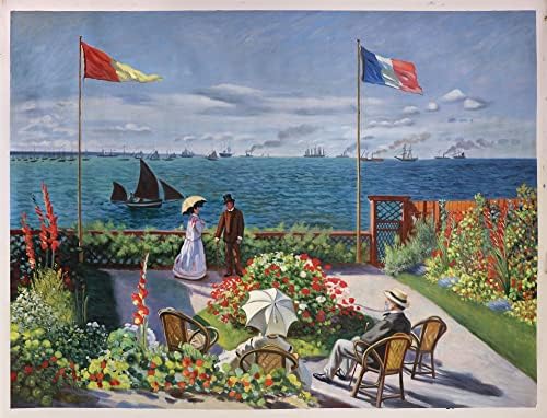 Градина в Сейнт Адрессе - Възпроизвеждане на картини с маслени бои ръчно изработени Клод Моне, Семейни Портрети на терасата, на