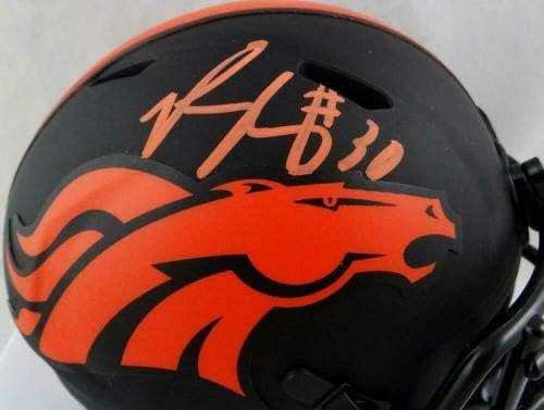 Филип Линдзи е подписала мини-каска Denver Broncos Eclipse Speed Mini - JSA Auth W - Мини-каски NFL с автограф