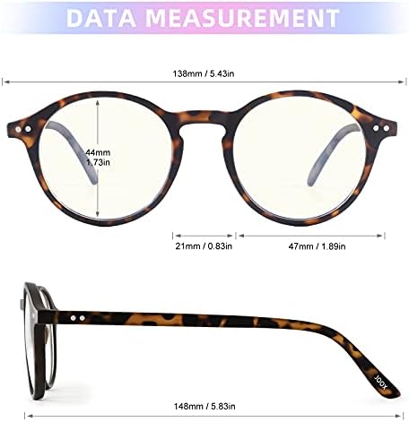 Дамски очила за четене JOOX Blue Light Blocking, Кръгли Очила с Антирефлексно покритие и Пружинным тръба на шарнирна връзка