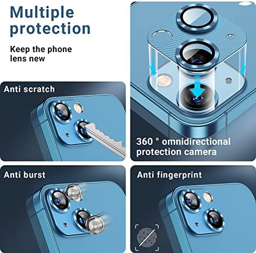 Защитно фолио за обектива на камерата AFARER [2], която е съвместима с iPhone 13 6,1 / iPhone 13 Mini 5,4, 3D Алуминиева Метална