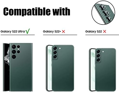 Dogxiong 5 бр./компл. Зелен S22 Ultra Защита на обектива на камерата За Samsung Galaxy S22 Ultra Защита на обектива на камерата