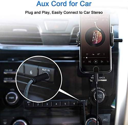 Кабел Aux за iPhone, [Сертифициран от Apple Пфи] аудио кабел Lightning-3,5 мм за автомобил, Адаптер за свързване на слушалки, Съвместими