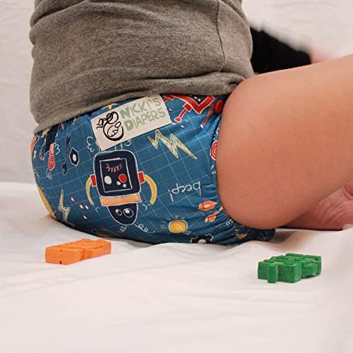 Памперси Nicki's One Size Ultimate Тъканни Памперси All in Snap | Регулируеми, Миещи се и многократна употреба за малки момчета