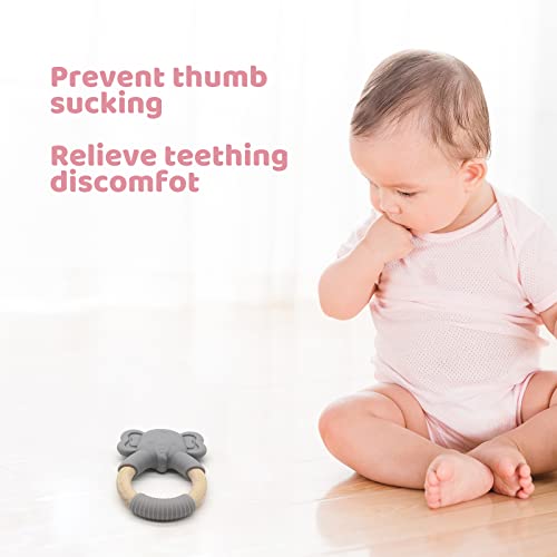 Детски играчки за никнене на млечни зъби във формата на животни, Играчки за никнене на млечни зъби за деца над 12 месеца, Пръстен